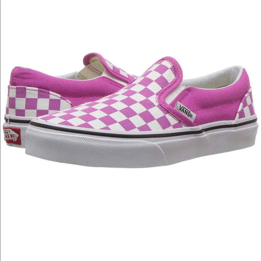 Van girl size 13.5 checkerboard slip on